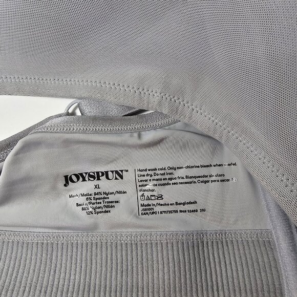 Wirefree Bra Cooling Foam Cups Mesh Adjustable Strap Joyspun Womens Size XL Gray - Picture 10 of 10